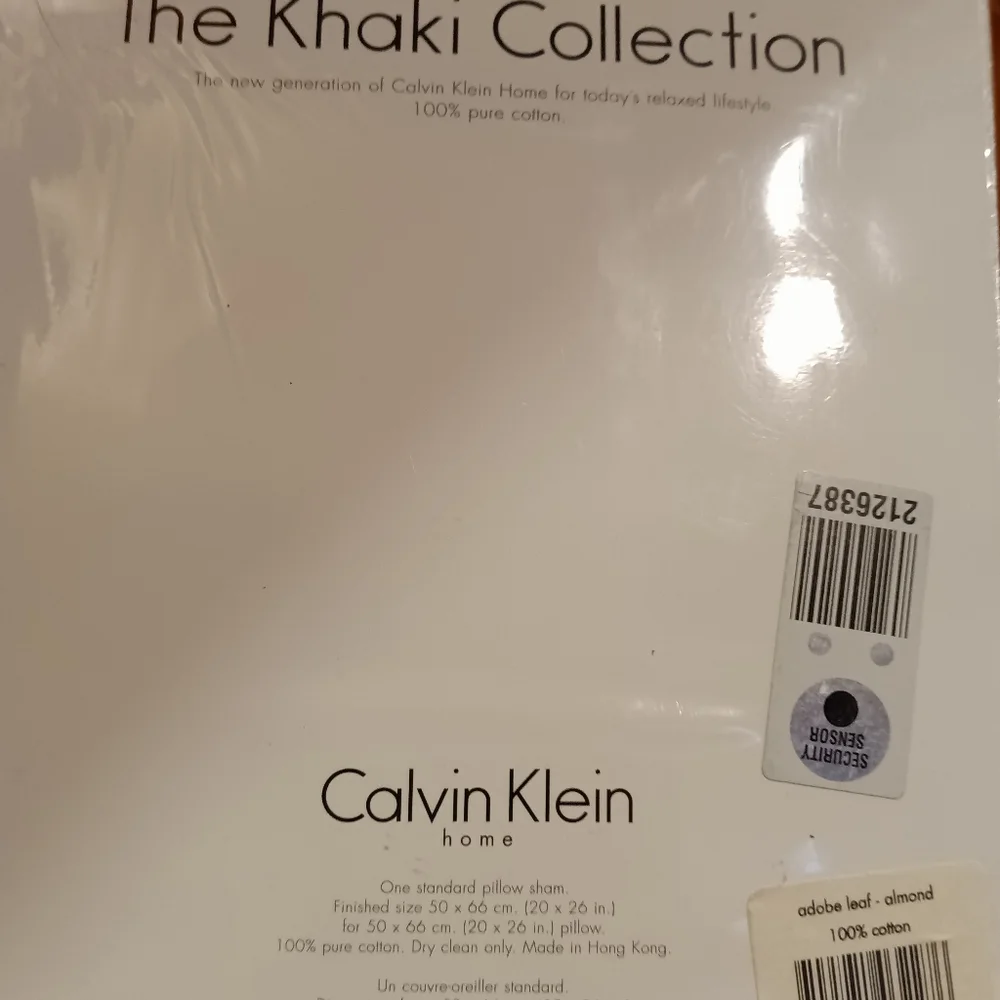 NOS Vtg Calvin Klein Home Khaki Collection Adobe Leaf Standard Pillow Sham